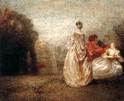 WATTEAU, Antoine Two Cousins oil on canvas